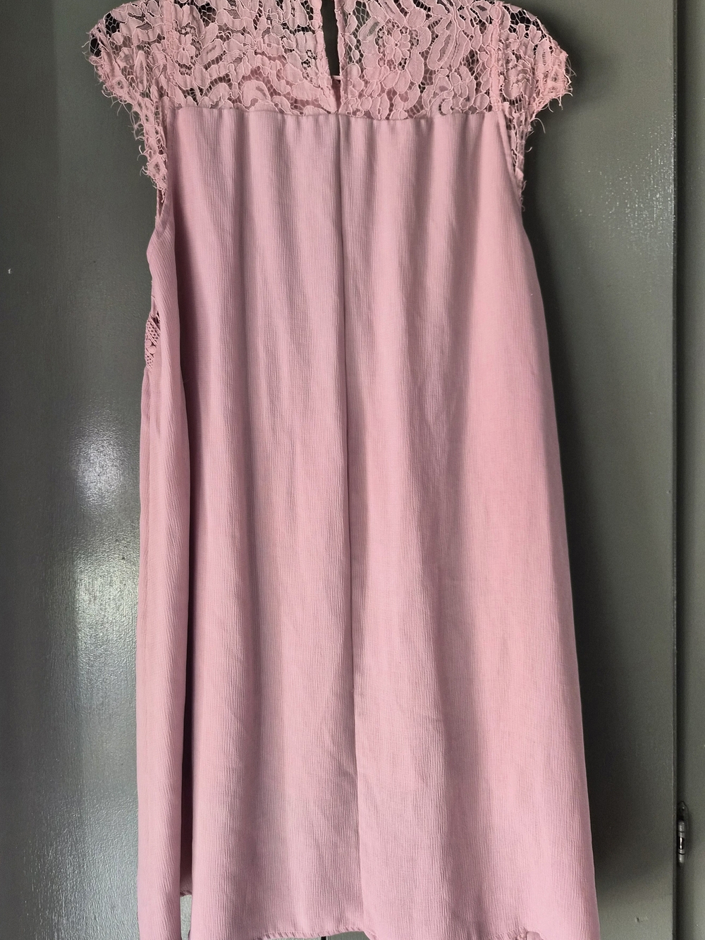 eesome Pink Lace Yoke Mini Dress - Picture 2 of 3